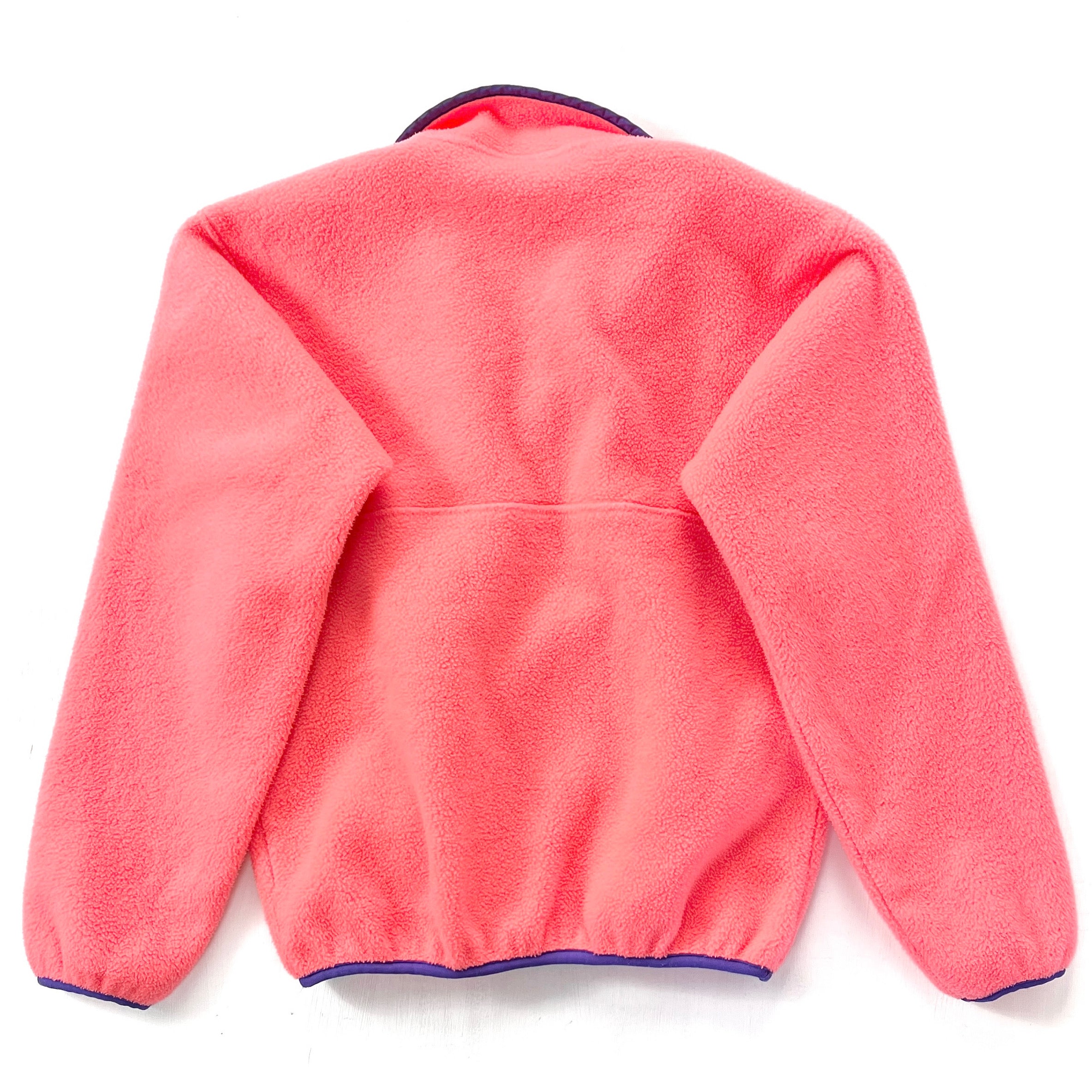 1990 Patagonia Made In The U.S.A. Synchilla Snap-T, Neon Orange/Pink (S)