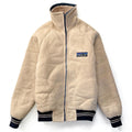 1982 Patagonia Full-Zip Pile Jacket, Light Tan & Navy (XS)