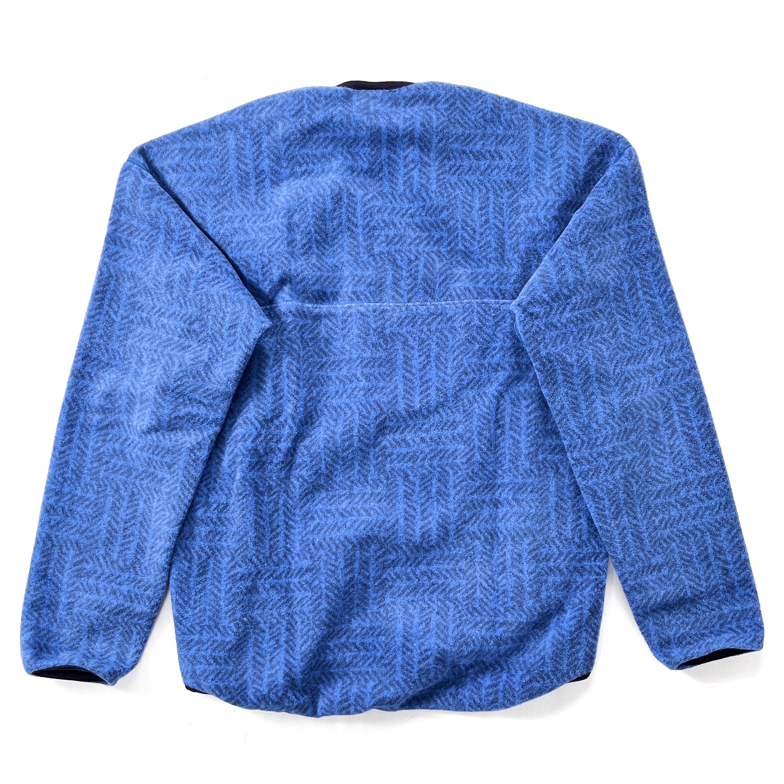 1991 Patagonia Printed Lightweight Fleece Paddling Pullover, Treads: Blue (L)