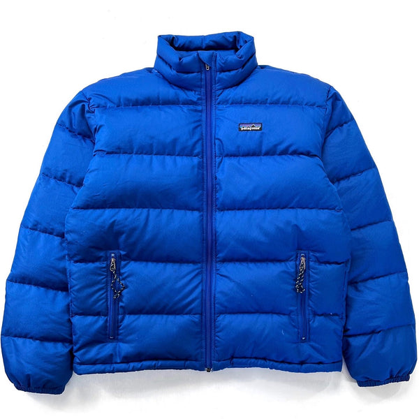 2002 Patagonia Mens Hi-Loft Down Jacket, Viking Blue (M)