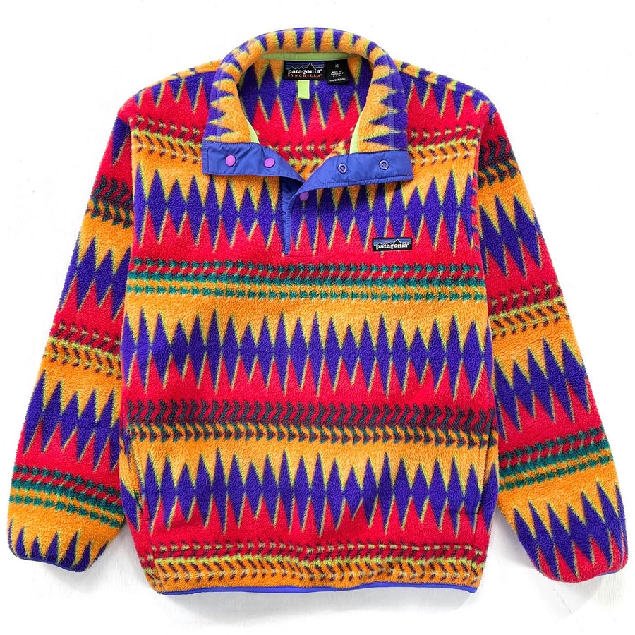 1997 Patagonia Printed Synchilla Snap-T, Minnehaha: Flame (XS)