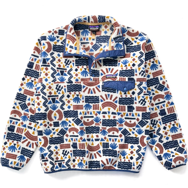 2019 Patagonia Printed Synchilla Snap-T, Protected Peaks: Multi Big (M)