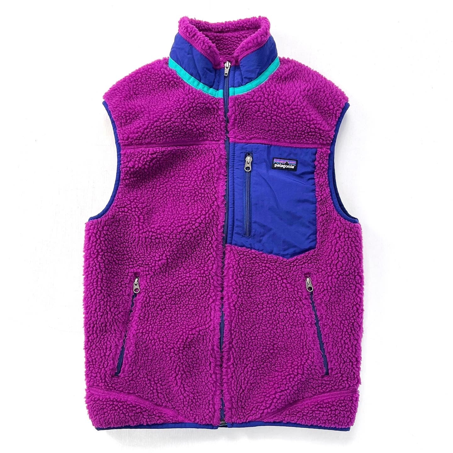 2013 Patagonia Classic Retro-X Fleece Vest, Purple & Blue (S)