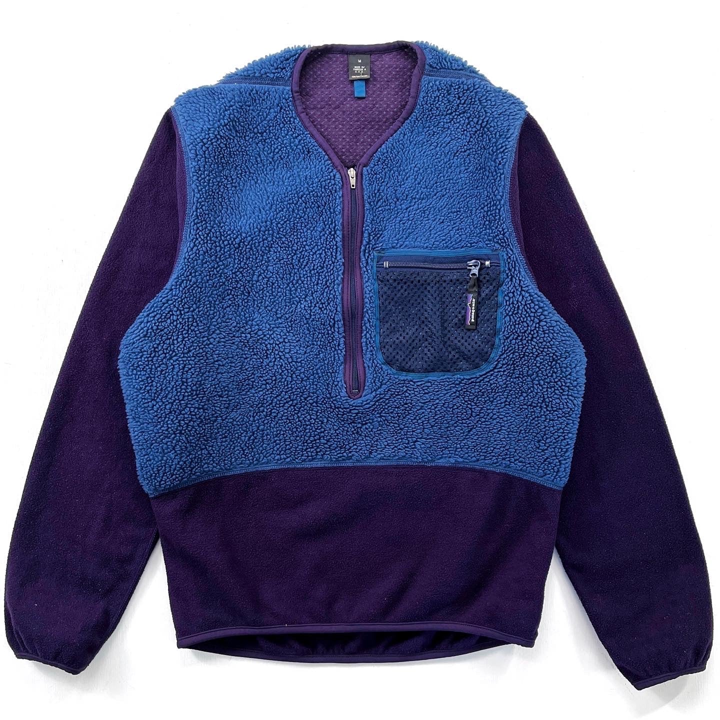 1997 Patagonia Aquafur Paddling Pullover, Storm Blue & Purple (M)