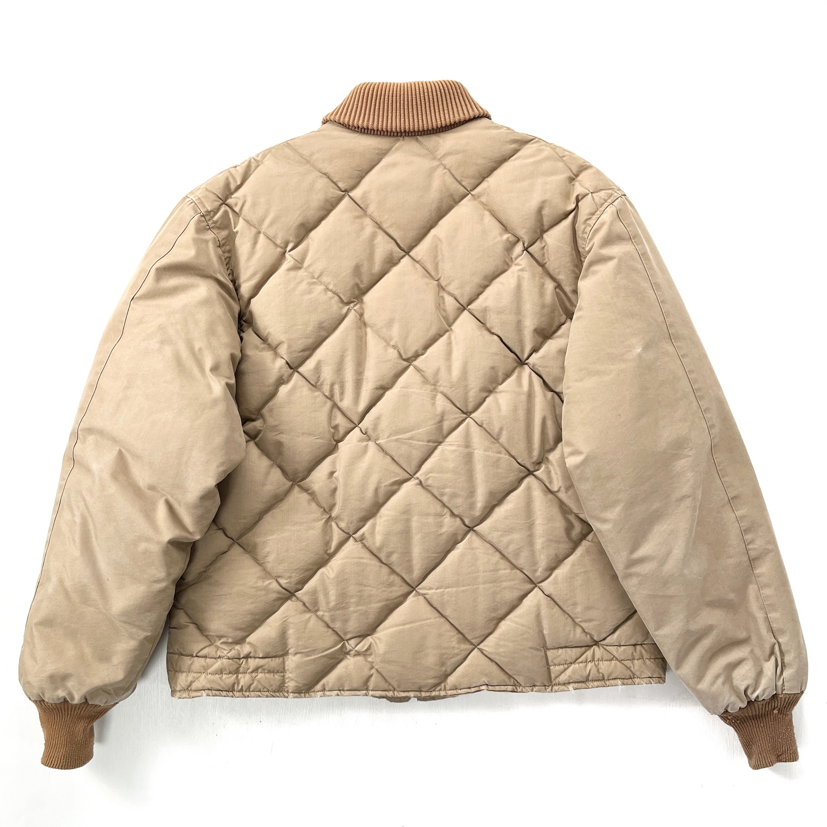 1960s Eddie Bauer Quilted Skyliner “Blizzard Proof” Down Jacket, Light Tan (M)