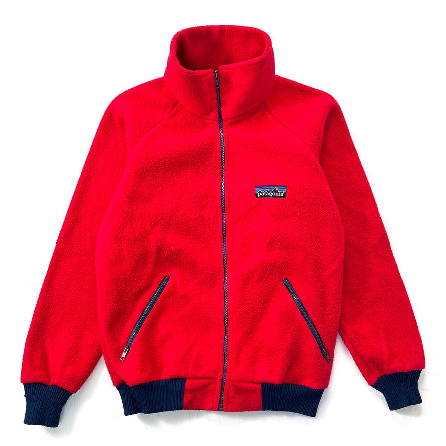 1980s Patagonia Bunting Half-Zip Fleece Sweater, Red & Navy (S/M)