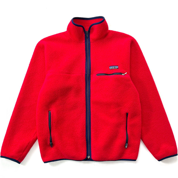 1986 Patagonia Made In The U.S.A. Synchilla Cardigan, Red & Navy (S)