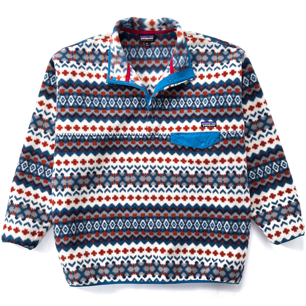 2015 Patagonia Printed Synchilla Snap-T, Cliff: Underwater Blue (XXL)