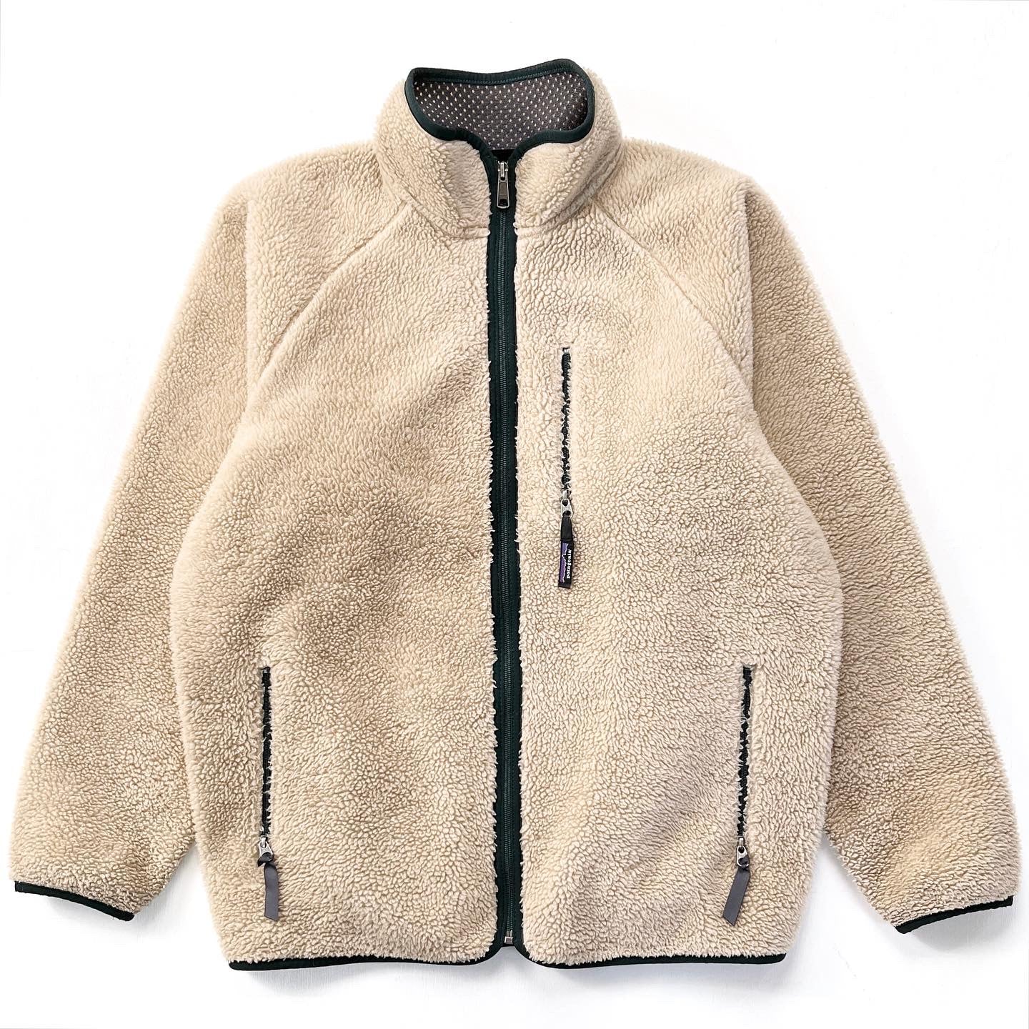 1997 Patagonia Made In The U.S.A. Retro Pile Cardigan, Natural & Hunter (L/XL)