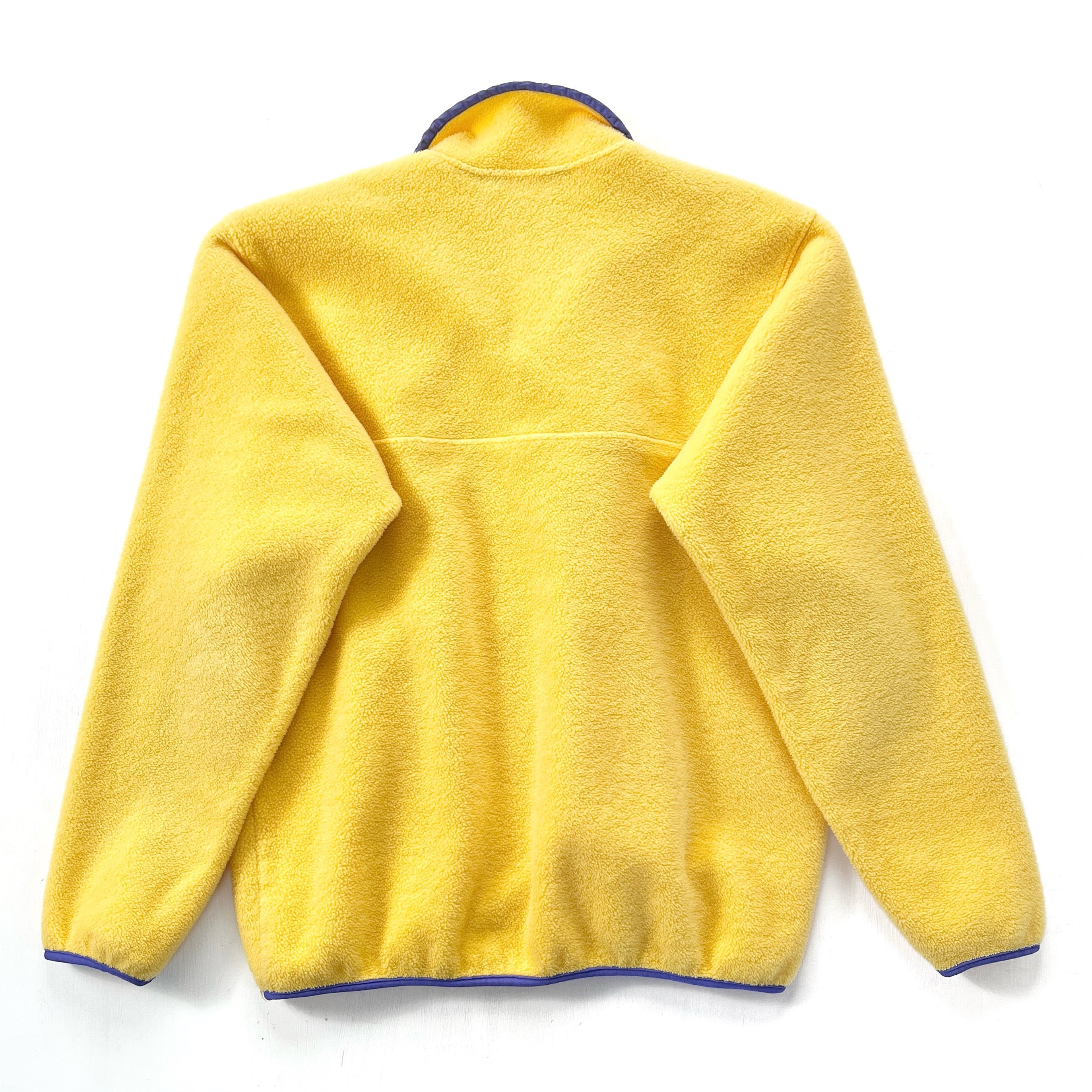 1988 Patagonia Synchilla Snap T-Neck Pullover, Yellow & Purple (L)