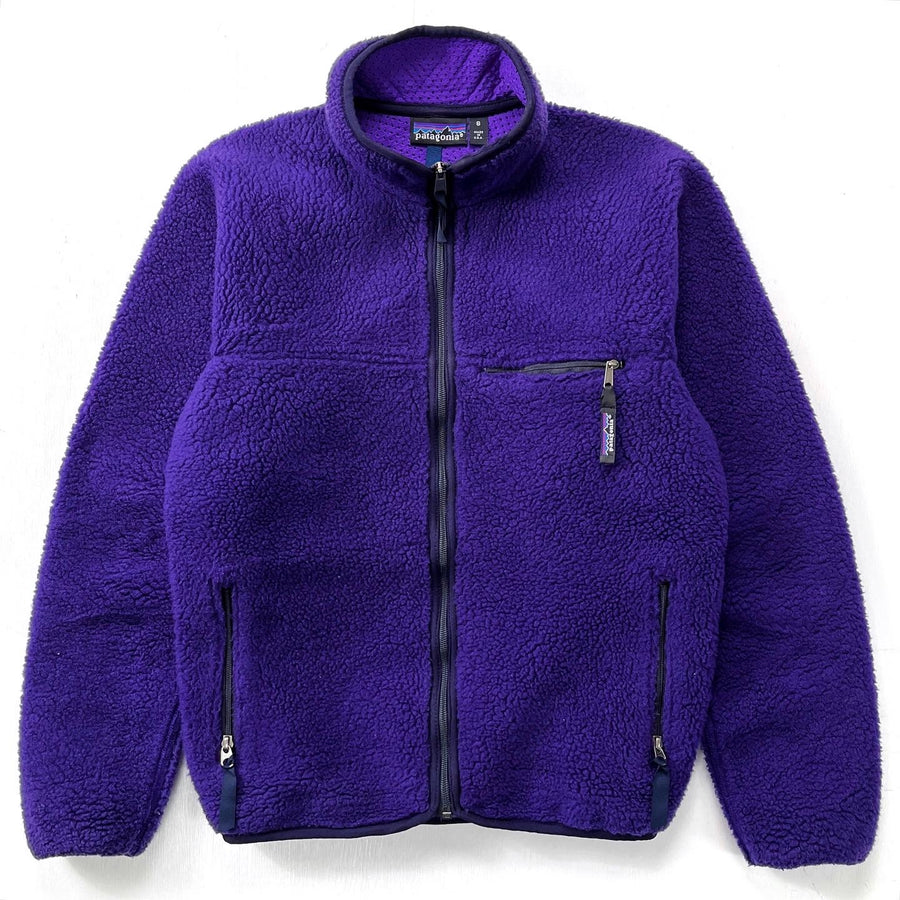 1990 Patagonia Made In The U.S.A. Retro Pile Cardigan, Eggplant (S)