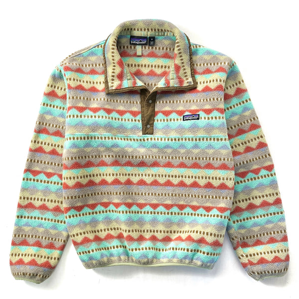 1991 Patagonia Made In The U.S.A. Printed Synchilla Snap-T Pullover, Diamonds (S)