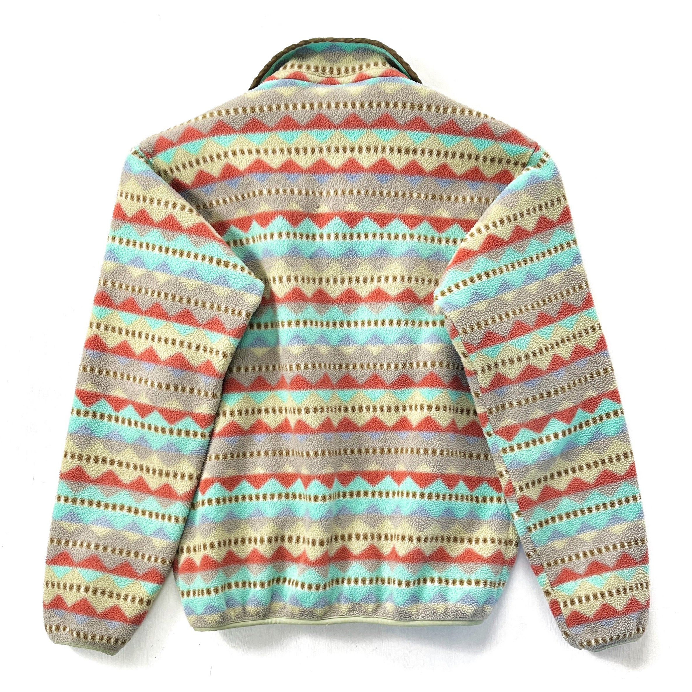 1991 Patagonia Made In The U.S.A. Printed Synchilla Snap-T Pullover, Diamonds (S)