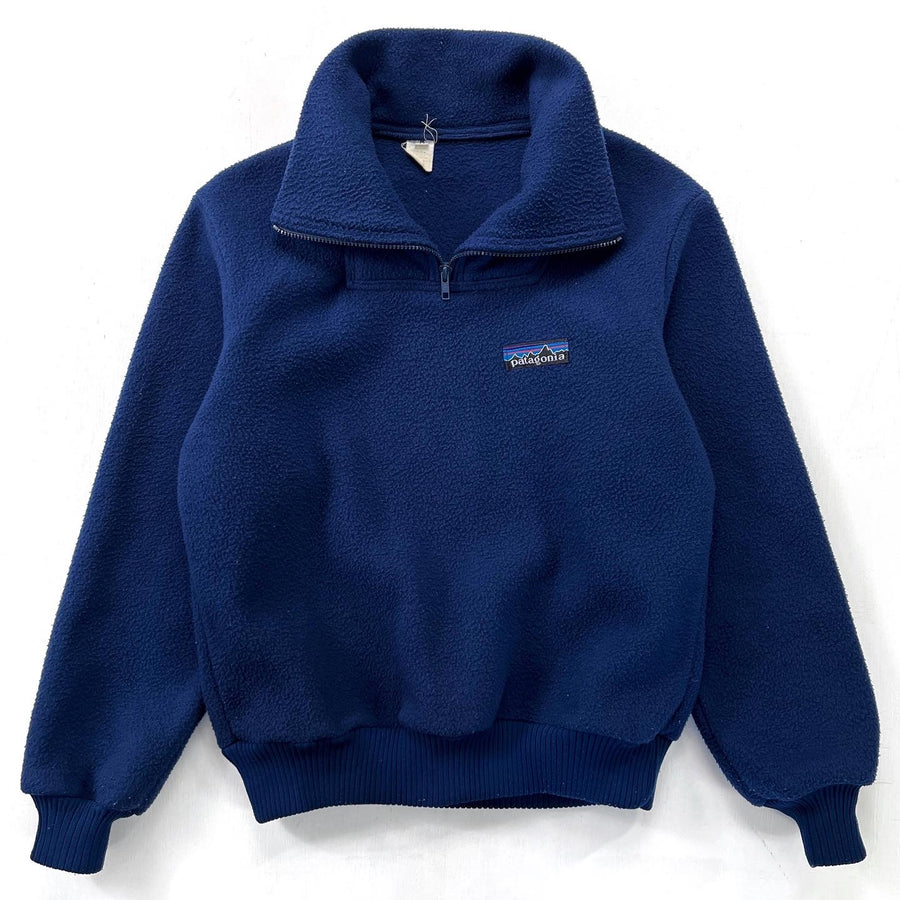 1982 Patagonia Bunting Half-Zip Fleece Sweater, Navy (M)