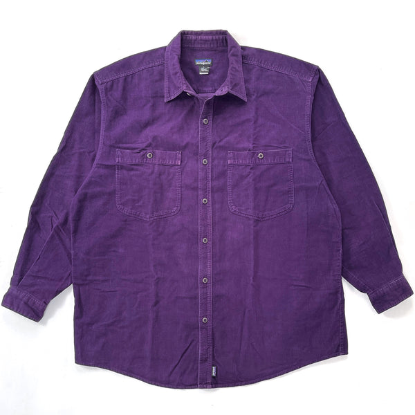 1995 Patagonia Cotton Corduroy Button-Down Shirt, Eggplant (L)