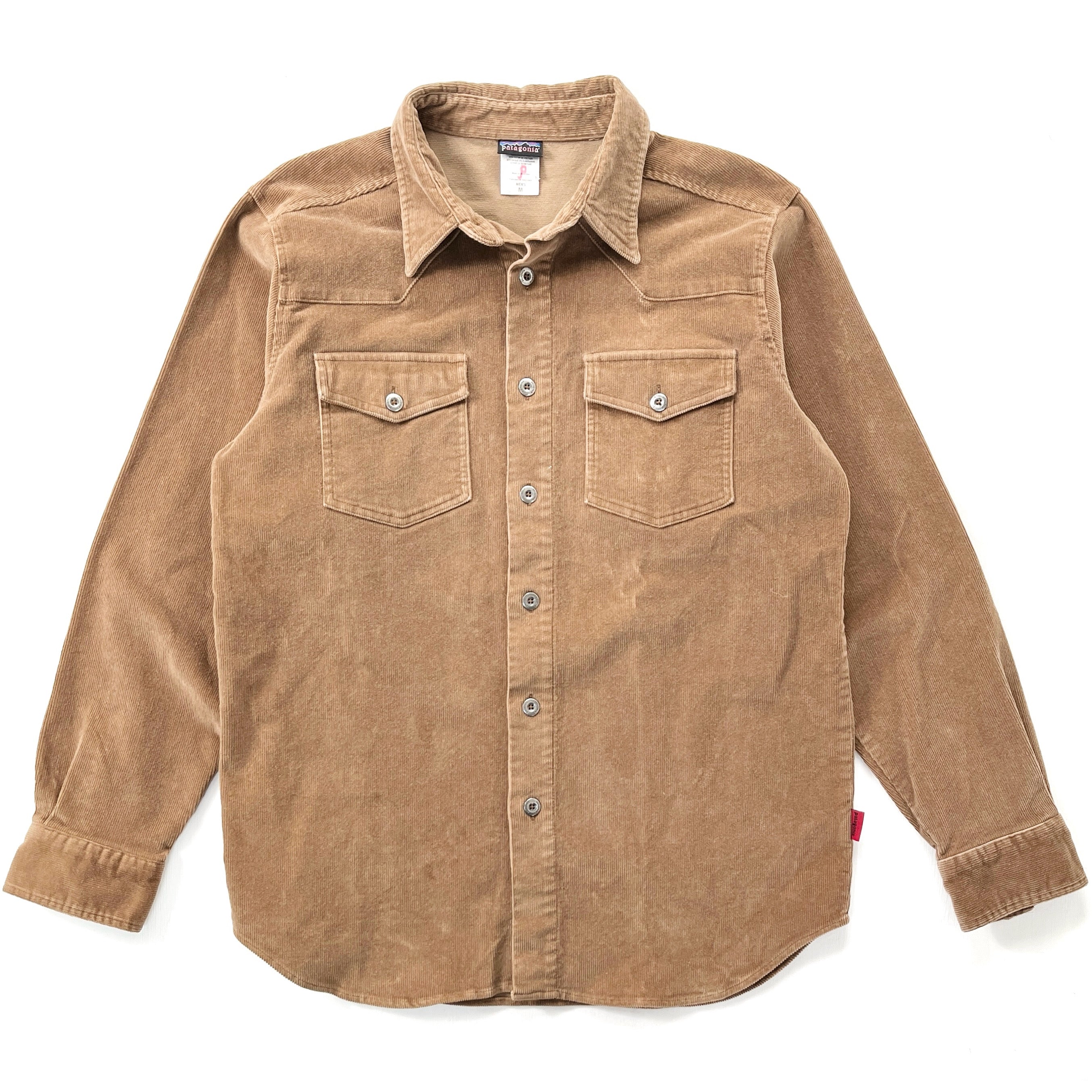 2006 Patagonia Mens Western Cotton Corduroy Shirt Jacket, Light Brown (M)