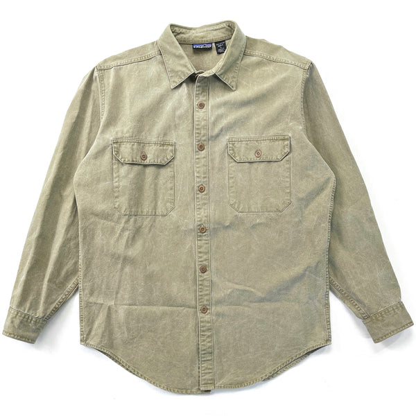 1989 Patagonia Garment Dyed Cotton Canvas Shirt, Sage (L/XL)
