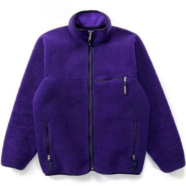 1990 Patagonia Made In The U.S.A. Retro Pile Cardigan, Eggplant (L)
