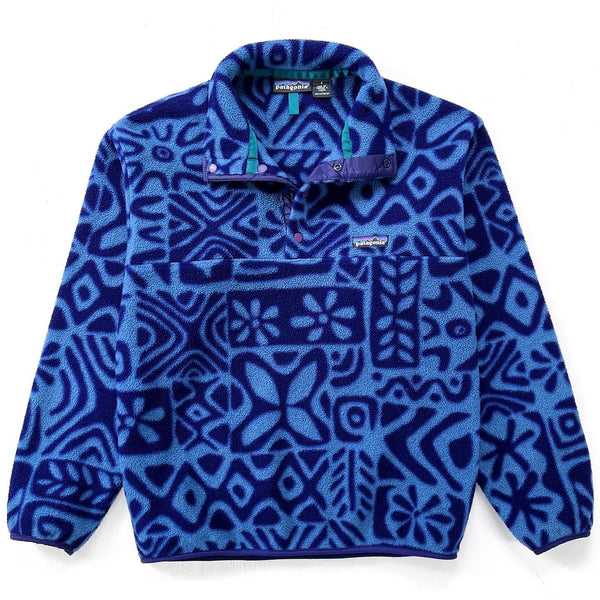 1995 Patagonia Printed Synchilla Snap-T, Island Block: Bluesmoke (S)