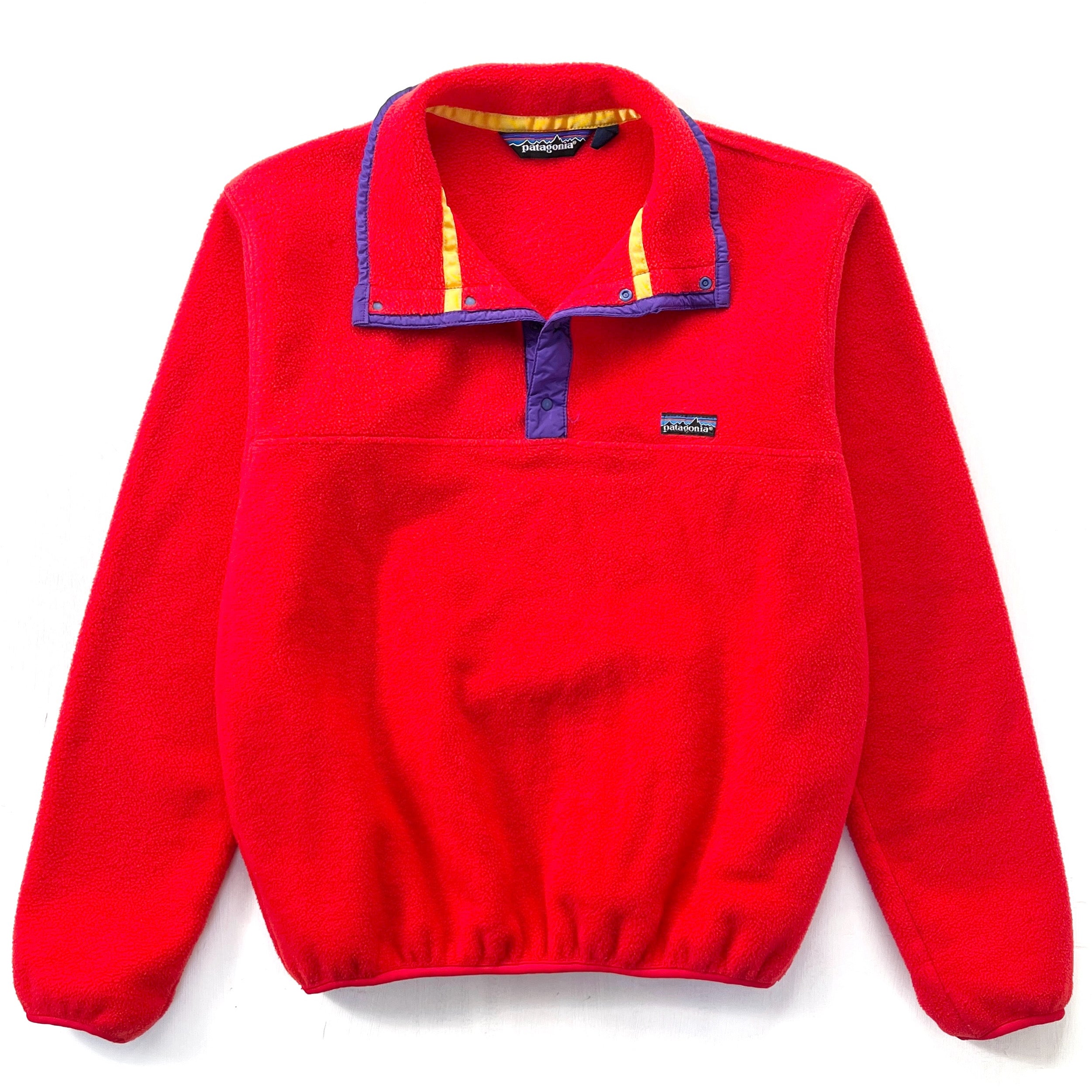 1988 Patagonia Made In The U.S.A. Synchilla Snap-T, Red & Purple (M)