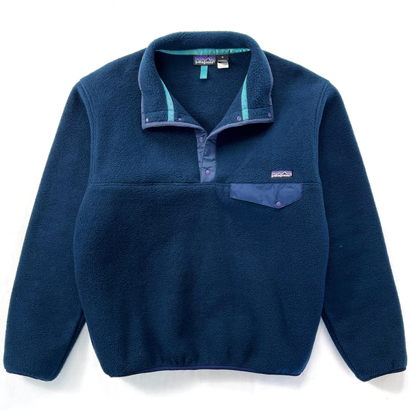 1993 Patagonia Synchilla Snap-T Pullover, Bright Navy & Storm Blue (M)
