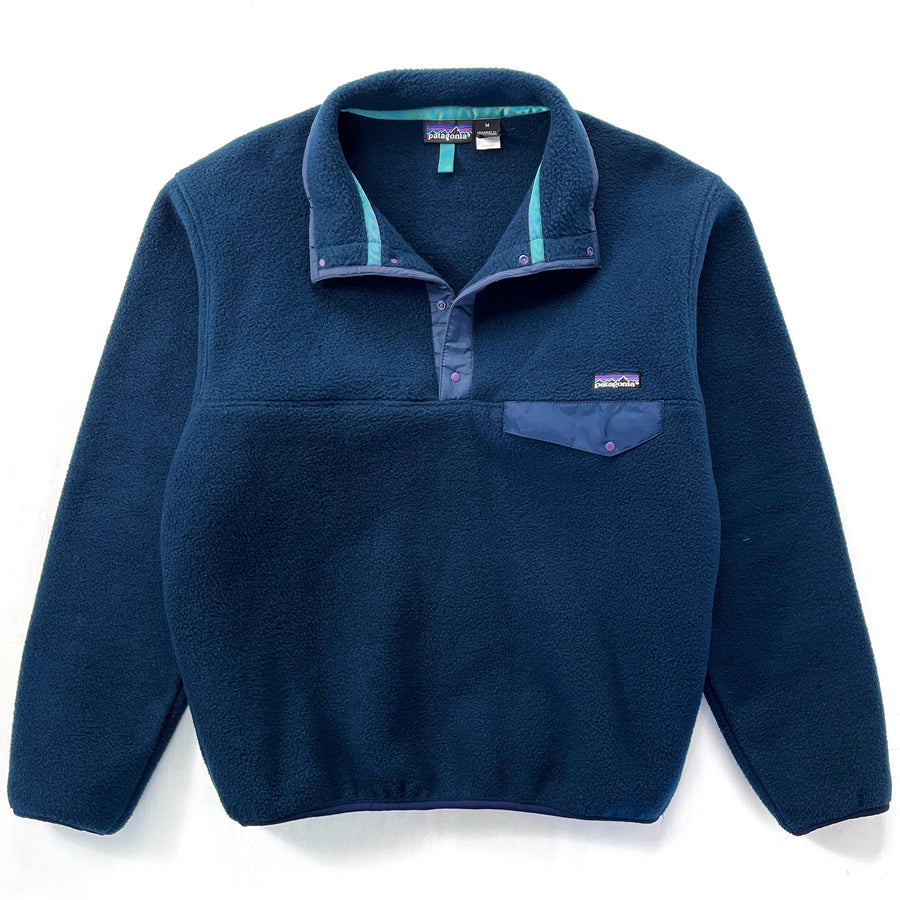 1993 Patagonia Synchilla Snap-T Pullover, Bright Navy & Storm Blue (M)