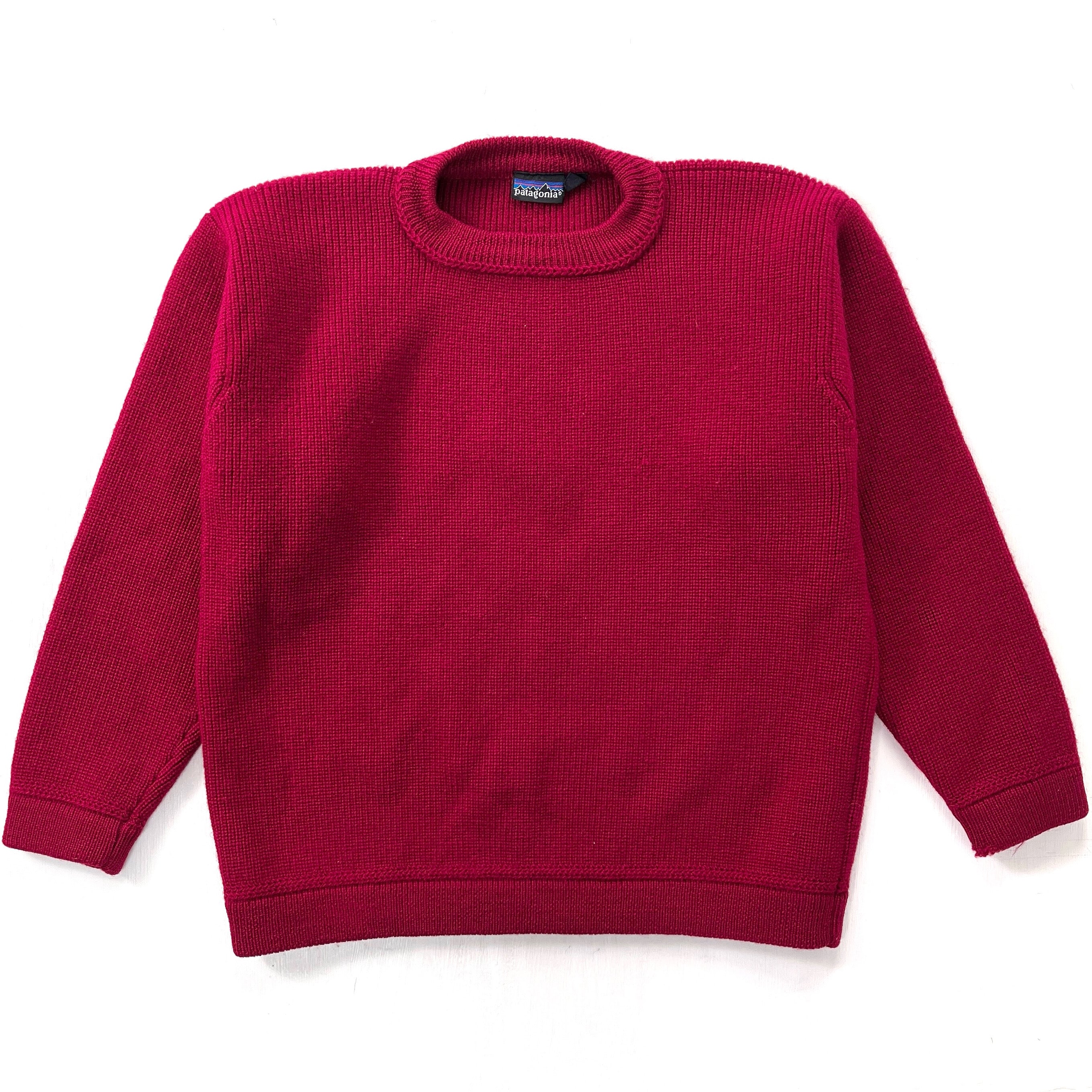 1990 Patagonia Chamonix Heavy Wool Guide Sweater, Ruby Red (M/L)