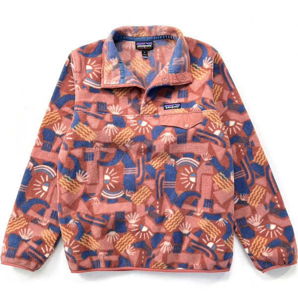 2019 Patagonia Womens Printed Synchilla Snap-T, Canyon Block (M)