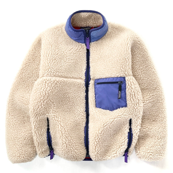 1988 Patagonia First Edition Classic Retro Pile Cardigan, Natural (S/M)