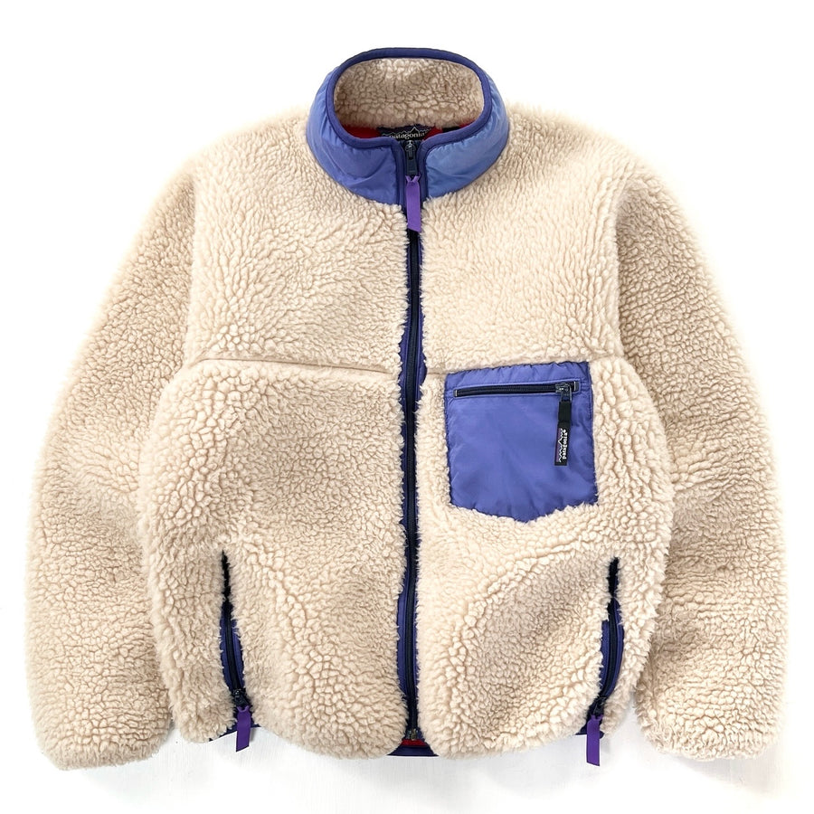 1988 Patagonia First Edition Classic Retro Pile Cardigan, Natural (S/M)