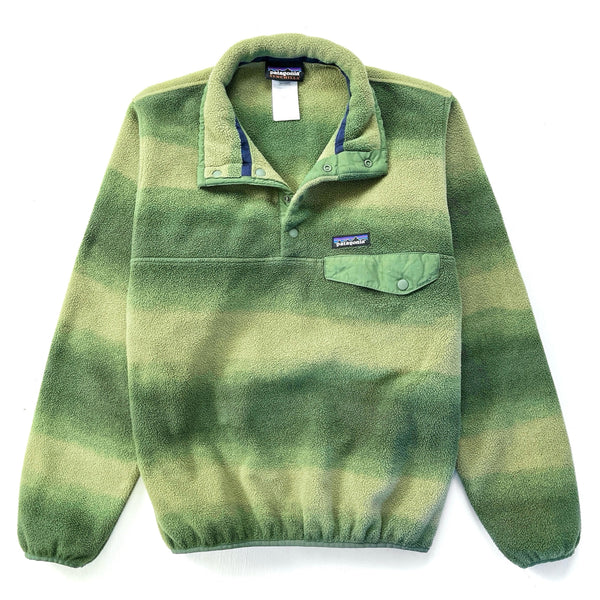 2015 Patagonia Printed Synchilla Snap-T, Hand Dipped: Green (XS)