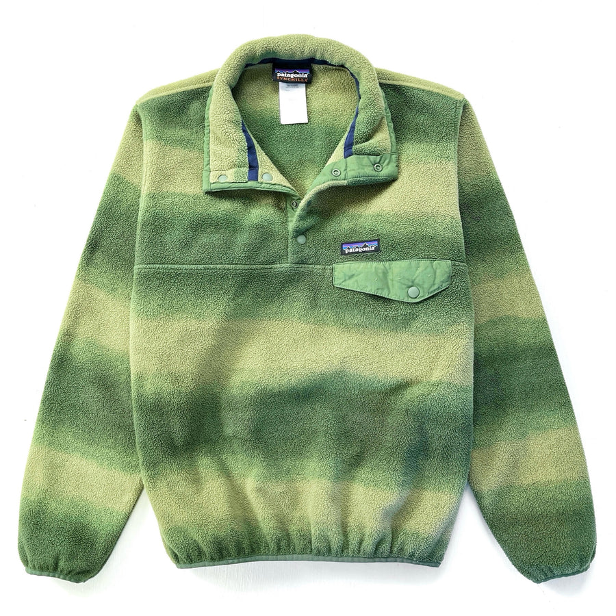 2015 Patagonia Printed Synchilla Snap-T, Hand Dipped: Green (XS)