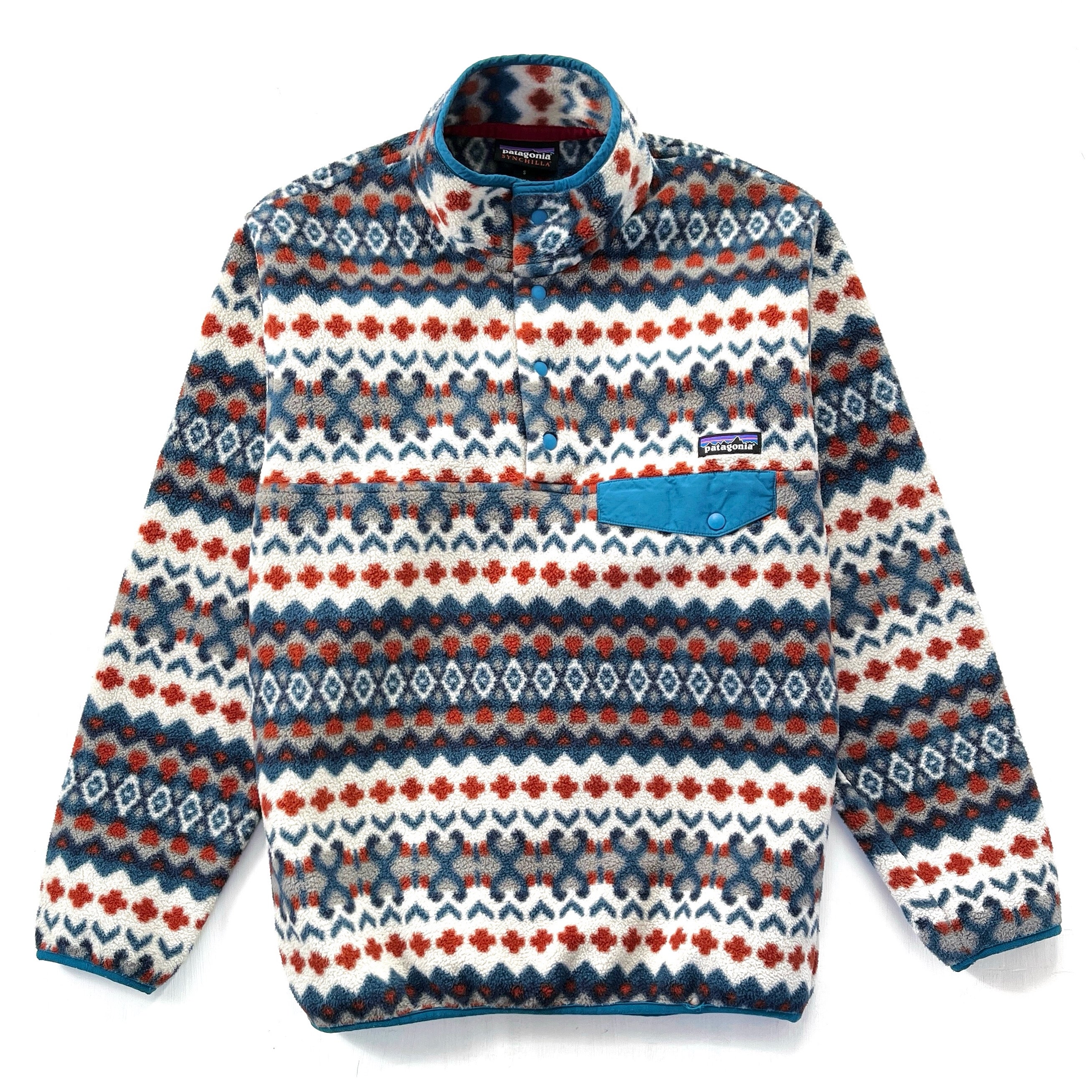 2015 Patagonia Printed Synchilla Snap-T, Cliff: Underwater Blue (S)