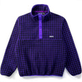1990 Patagonia Printed Synchilla Snap-T, Houndstooth: Purple (M)