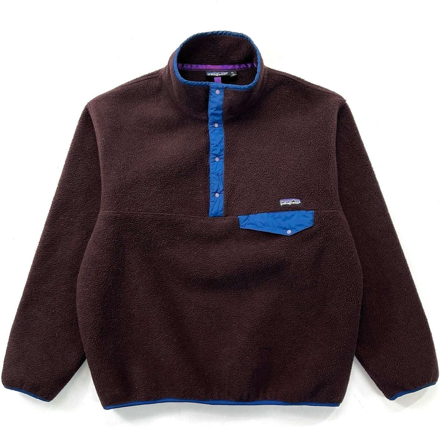 1992 Patagonia Synchilla Snap-T, Bitter Chocolate & Sapphire (XL)