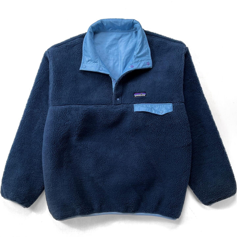 2007 Patagonia Reversible Deep Pile Snap-T Pullover, Chalk Blue (L)