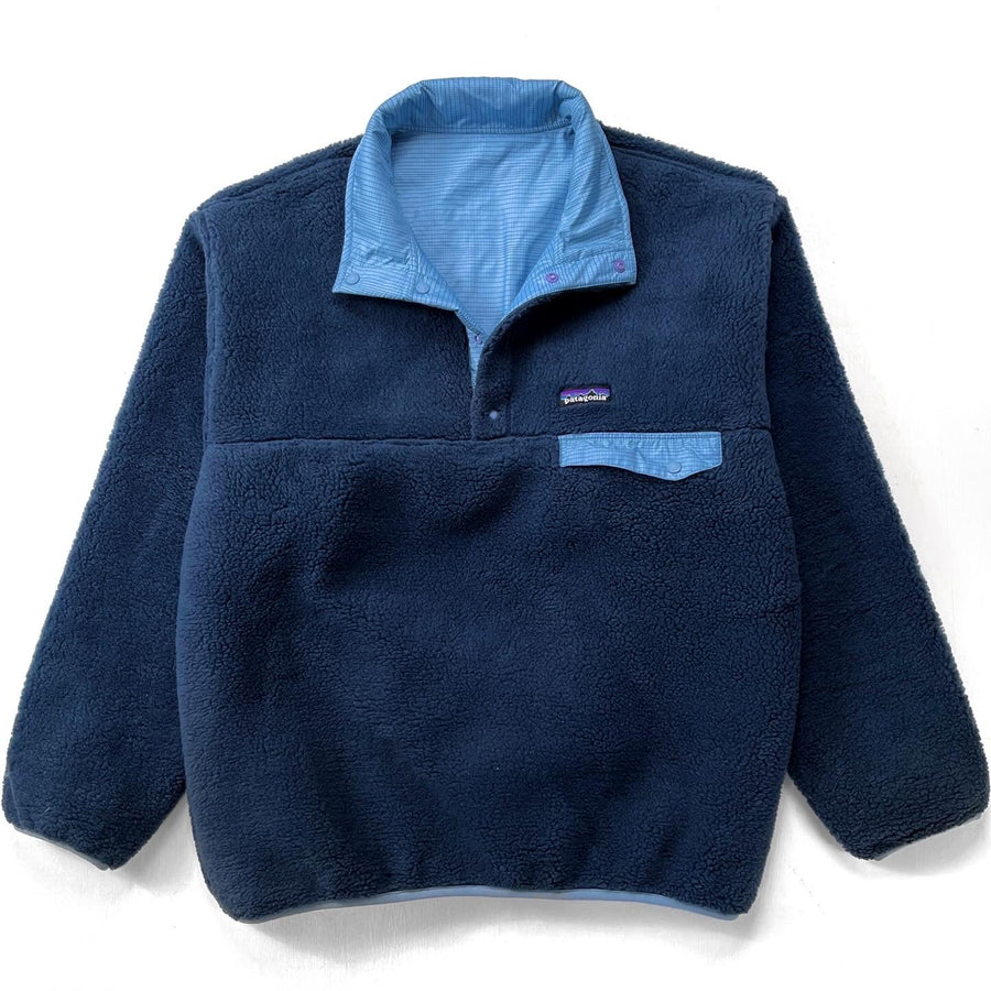 2007 Patagonia Reversible Deep Pile Snap-T Pullover, Chalk Blue (L)