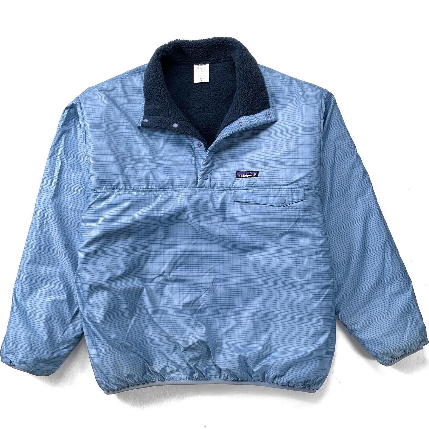 2007 Patagonia Reversible Deep Pile Snap-T Pullover, Chalk Blue (L)