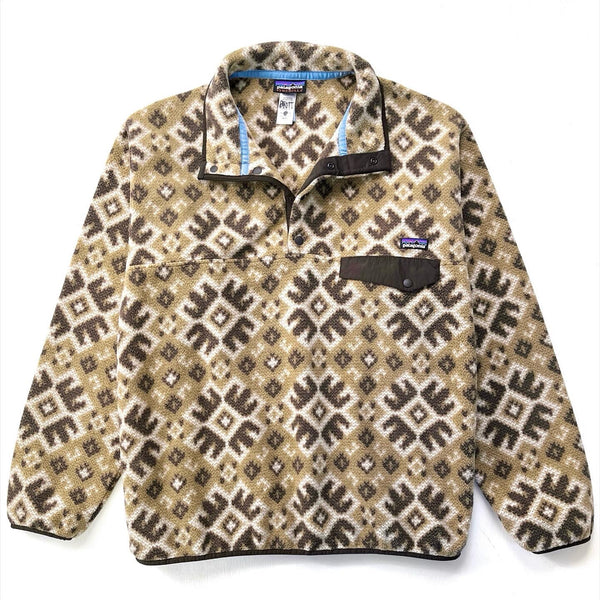 2013 Patagonia Printed Synchilla Snap-T, Aurora: Retro Khaki (L)