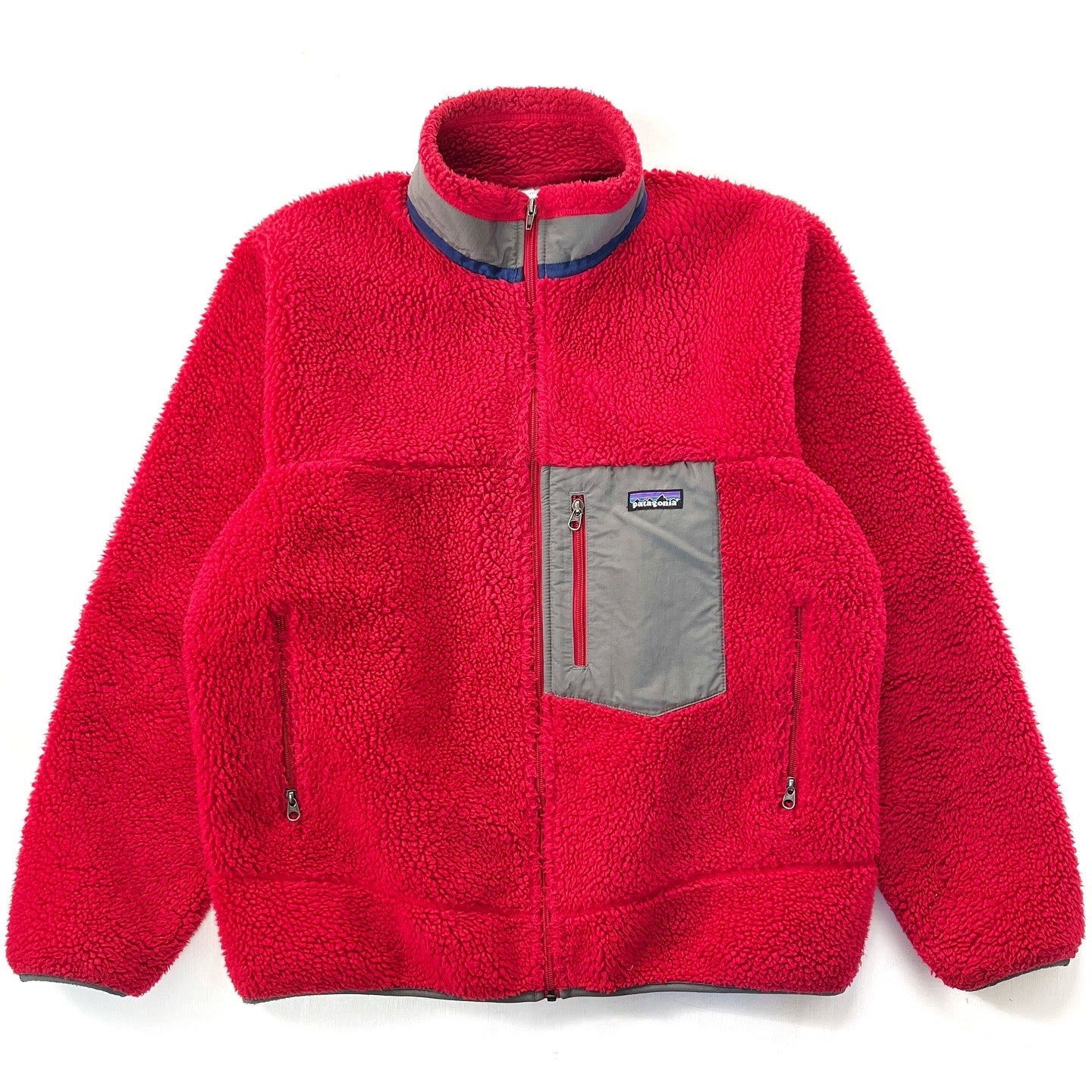 2011 Patagonia Classic Retro-X Fleece Jacket, Pomegranate & Grey (L)