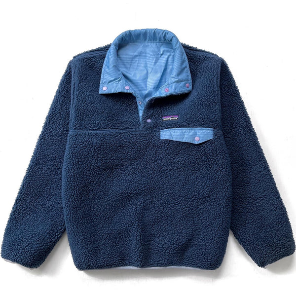 2007 Patagonia Reversible Deep Pile Snap-T Pullover, Chalk Blue (S)
