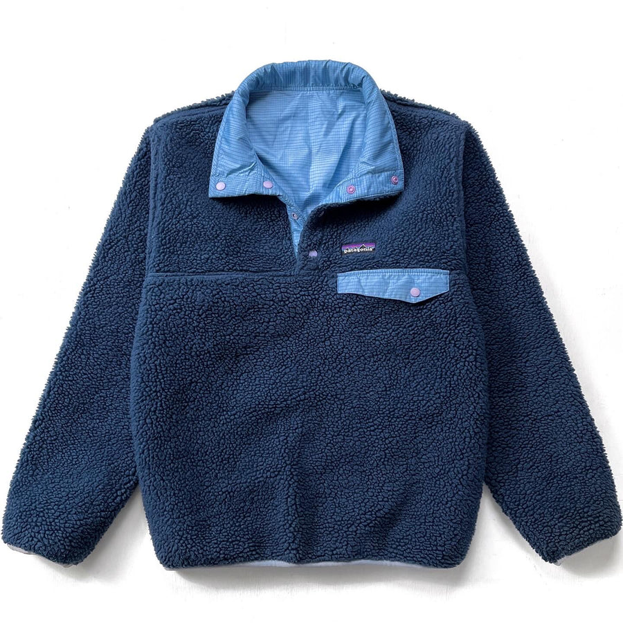 2007 Patagonia Reversible Deep Pile Snap-T Pullover, Chalk Blue (S)