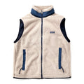 1996 Patagonia Retro-X Fleece Vest, Natural & Storm Blue (S/M)