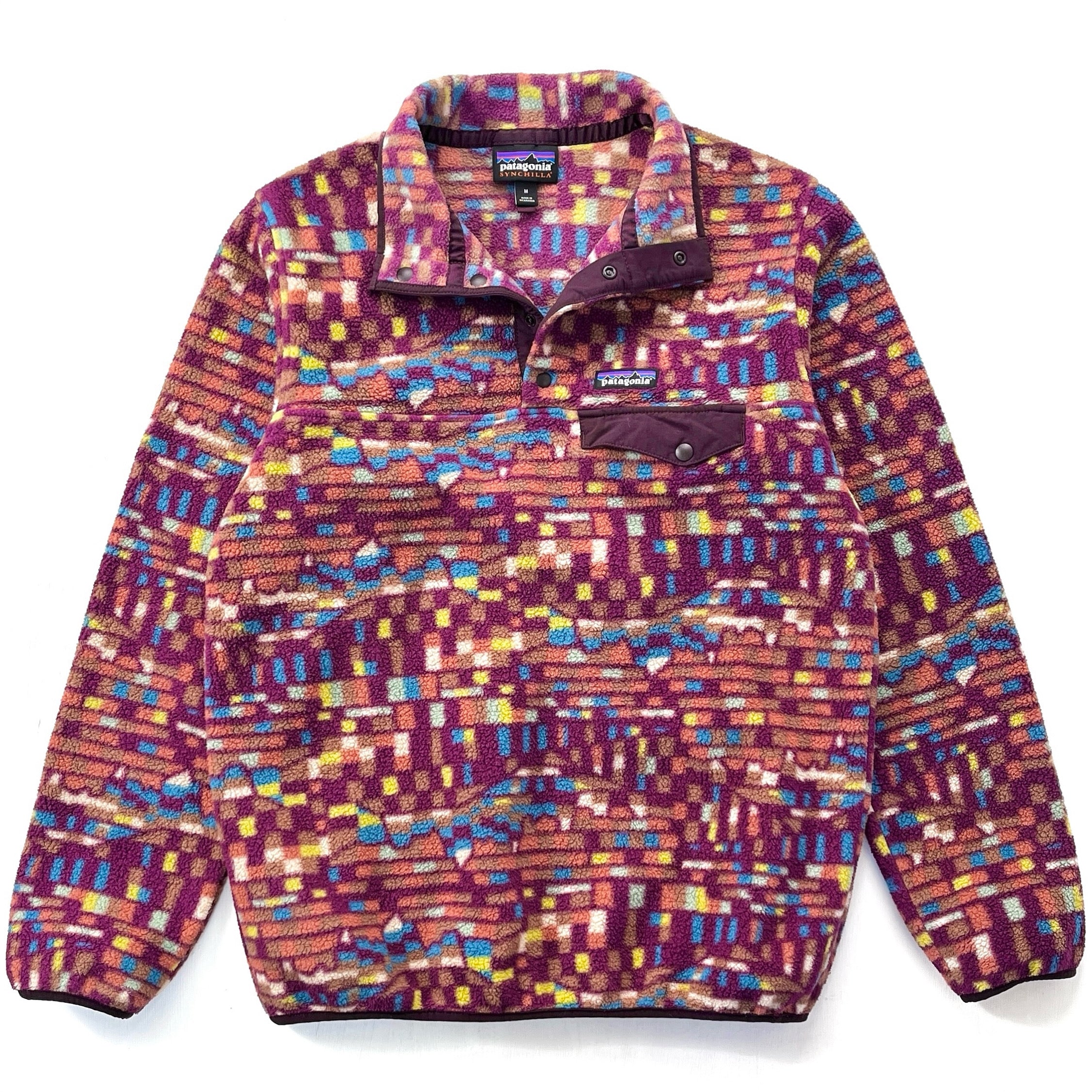 2023 Patagonia Womens Synchilla Snap-T, Fitz Roy Patchwork: Night Plum (M)