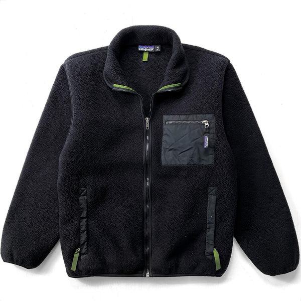 1991 Patagonia Made In The U.S.A. Synchilla Fleece Jacket, Black (M)