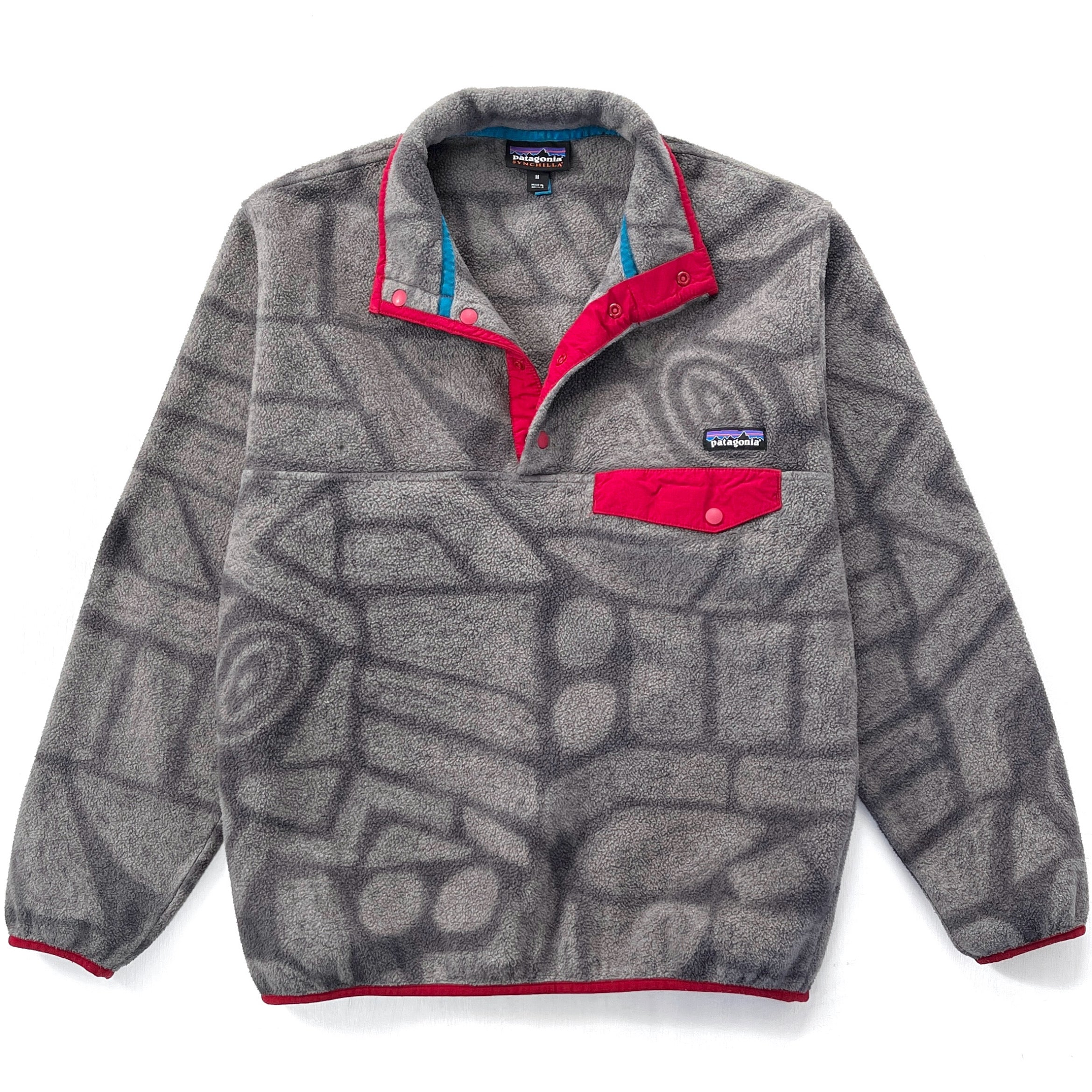 2015 Patagonia Printed Synchilla Snap-T Pullover, Shale: Forge Grey (M)