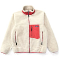 2007 Patagonia Classic Retro-X Fleece Jacket, Natural & Red (M)