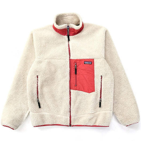 2007 Patagonia Classic Retro-X Fleece Jacket, Natural & Red (M)