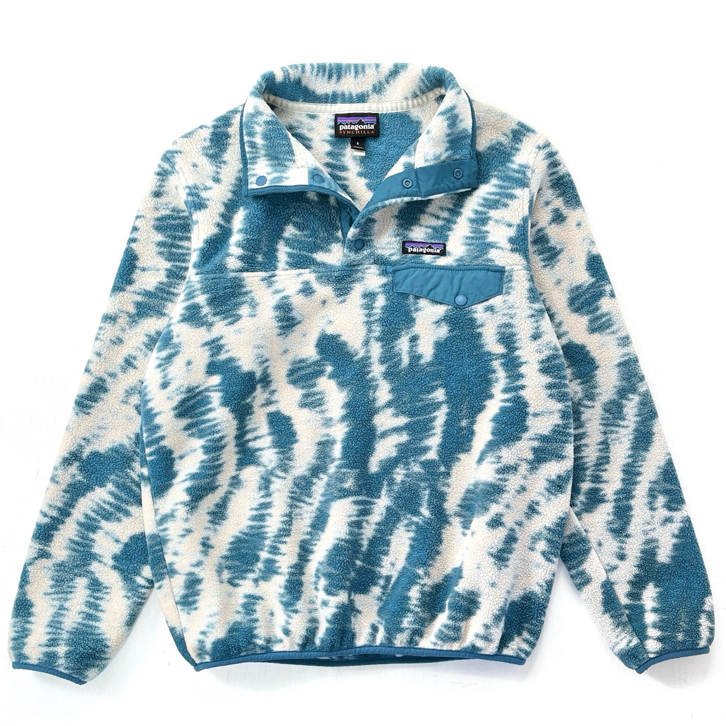 2022 Patagonia Womens Synchilla Snap-T, Mighty Mycelium: Wavy Blue (S)