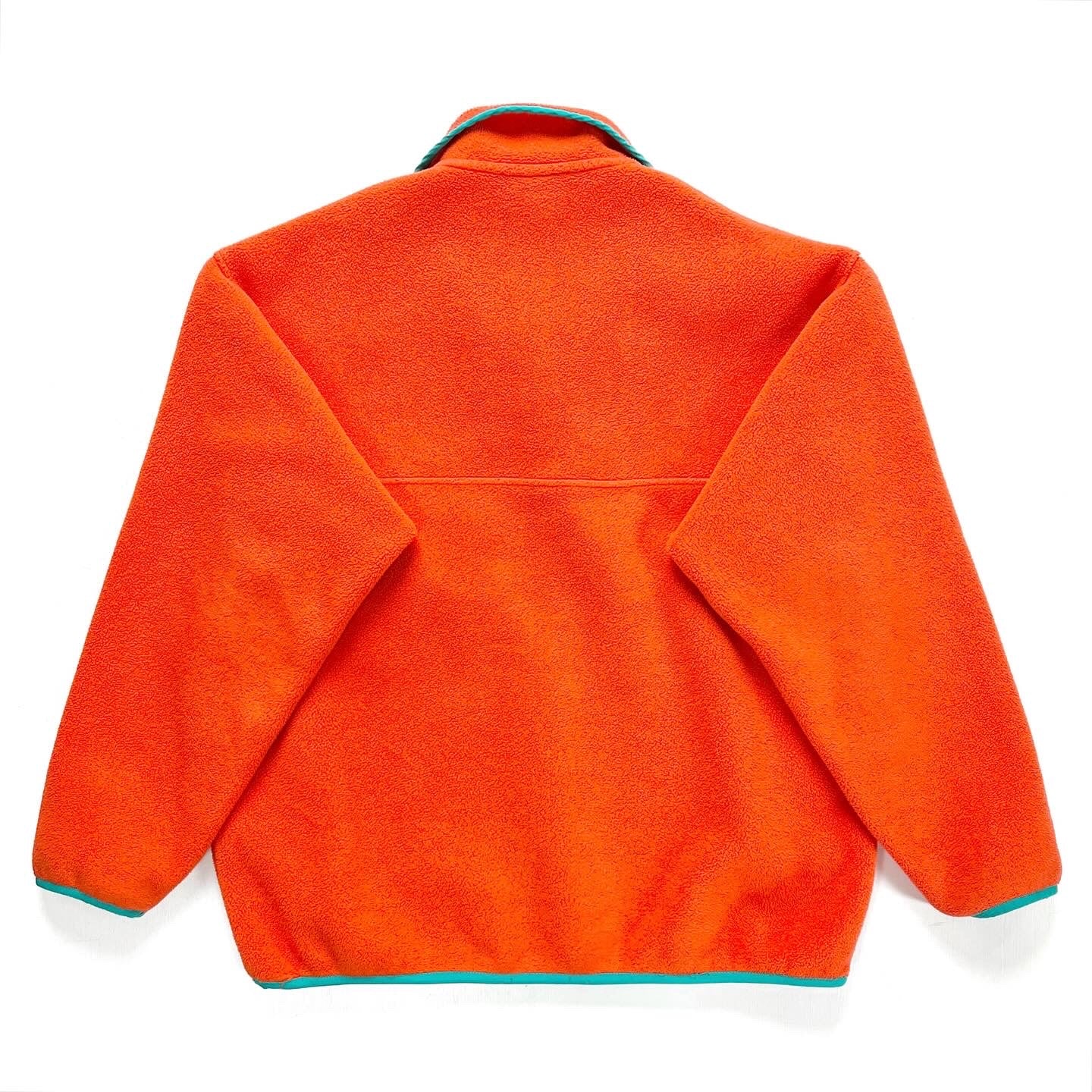 2011 Patagonia Synchilla Snap-T Fleece Pullover, Orange & Aqua (XL)